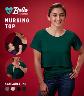 ADELE NURSING TOP (DARK GREEN)